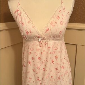 Marilyn Monroe vintage Pink Floral Chemise with Lace women